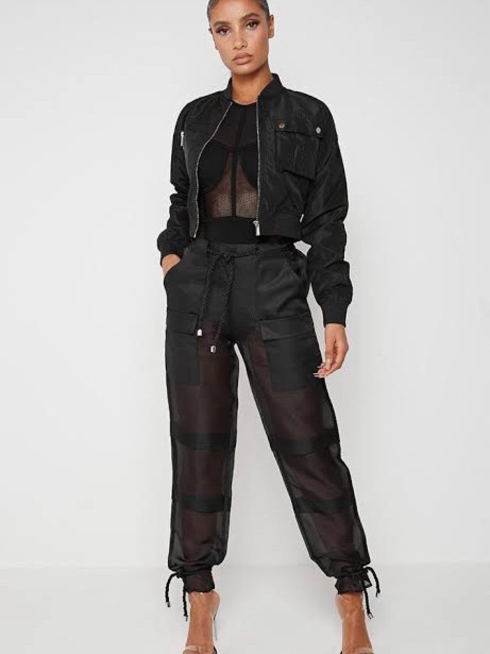 Manière De Voir Organza Mesh Cargo Pants